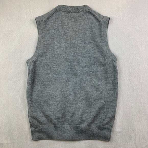 Banana Republic Mens Sweater Vest Small Gray Sleeveless Cardigan Merino Wool - Picture 6 of 6
